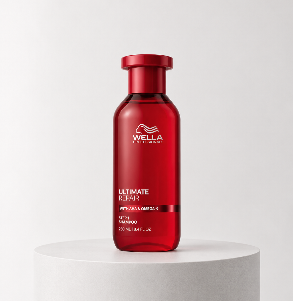 Red Wella Professionals Ultimate Repair shampoo bottle